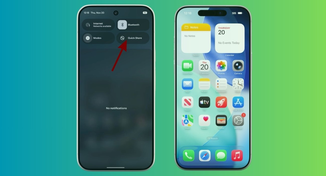 Select Quick Share on your Android phone