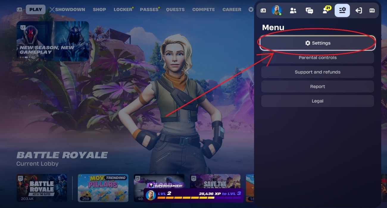 Select Settings