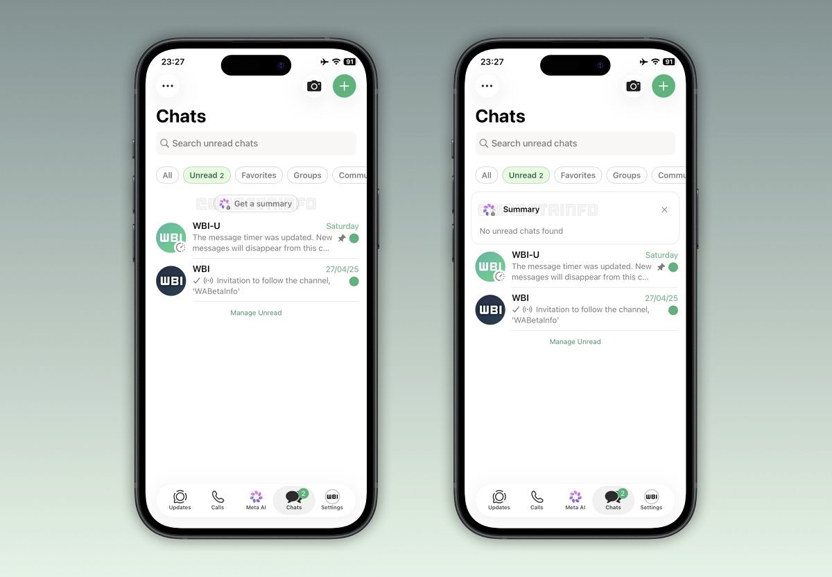 WhatsApp tests unified AI summary