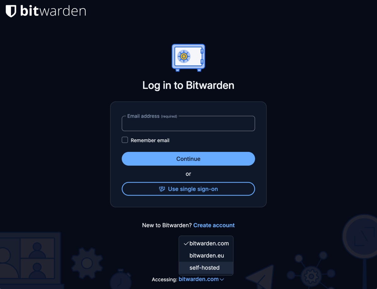 self-host-login-on-Bitwarden-app
