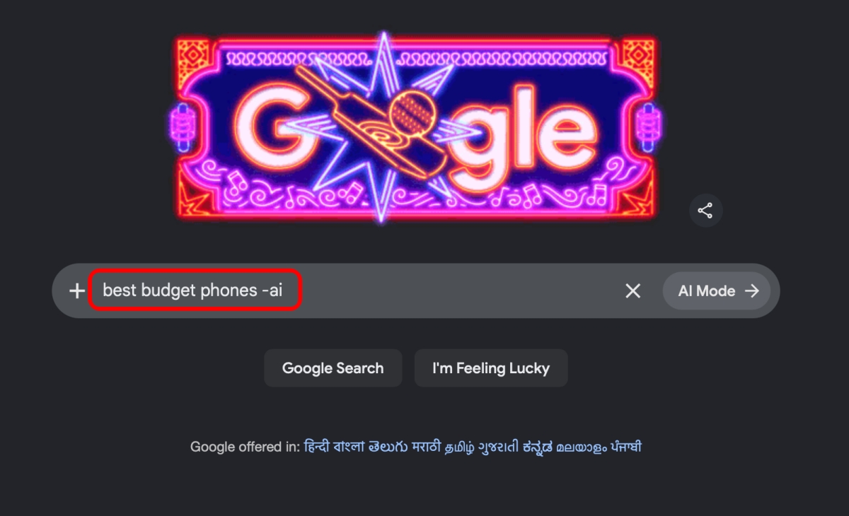 Add ai at the end of searches