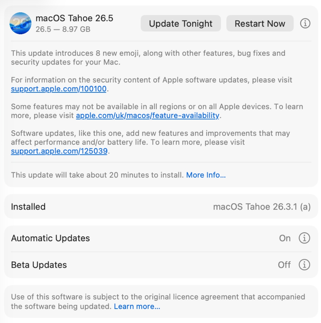 Attention after macOS updates