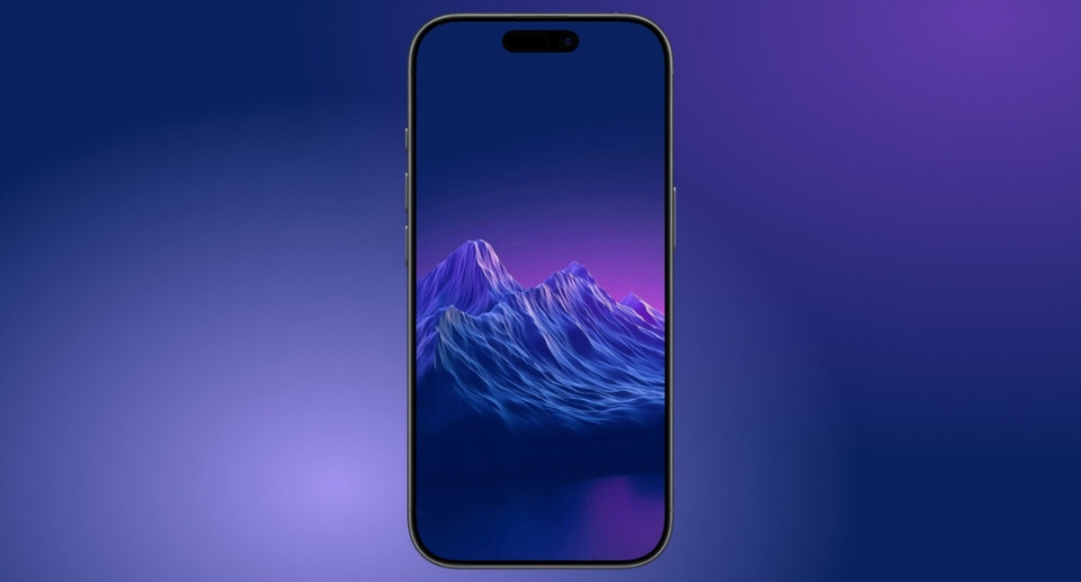 Blue 3D mountain minimal wallpaper