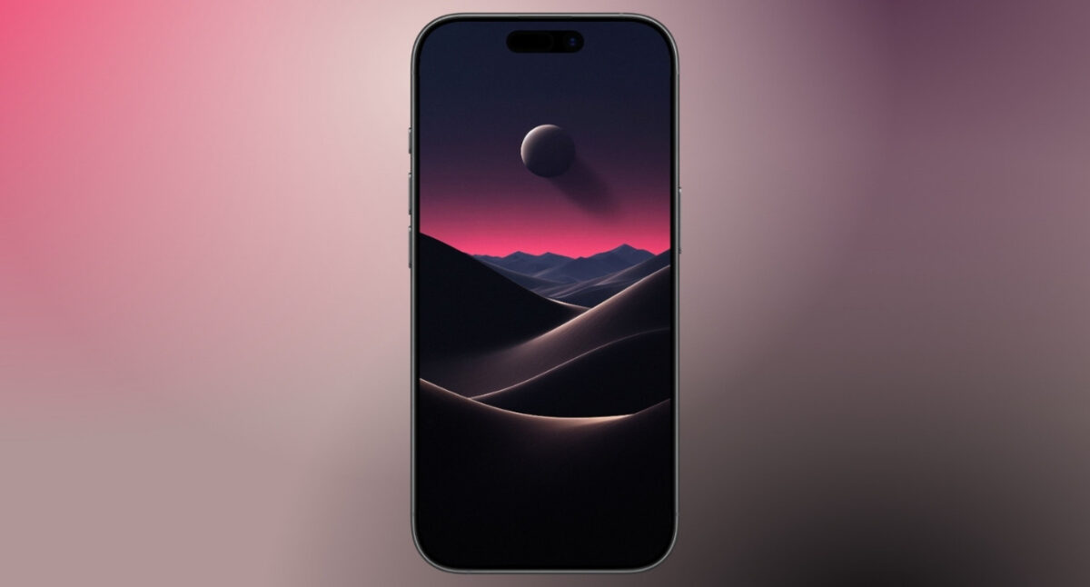 Dark desert dunes and Moon wallpaper