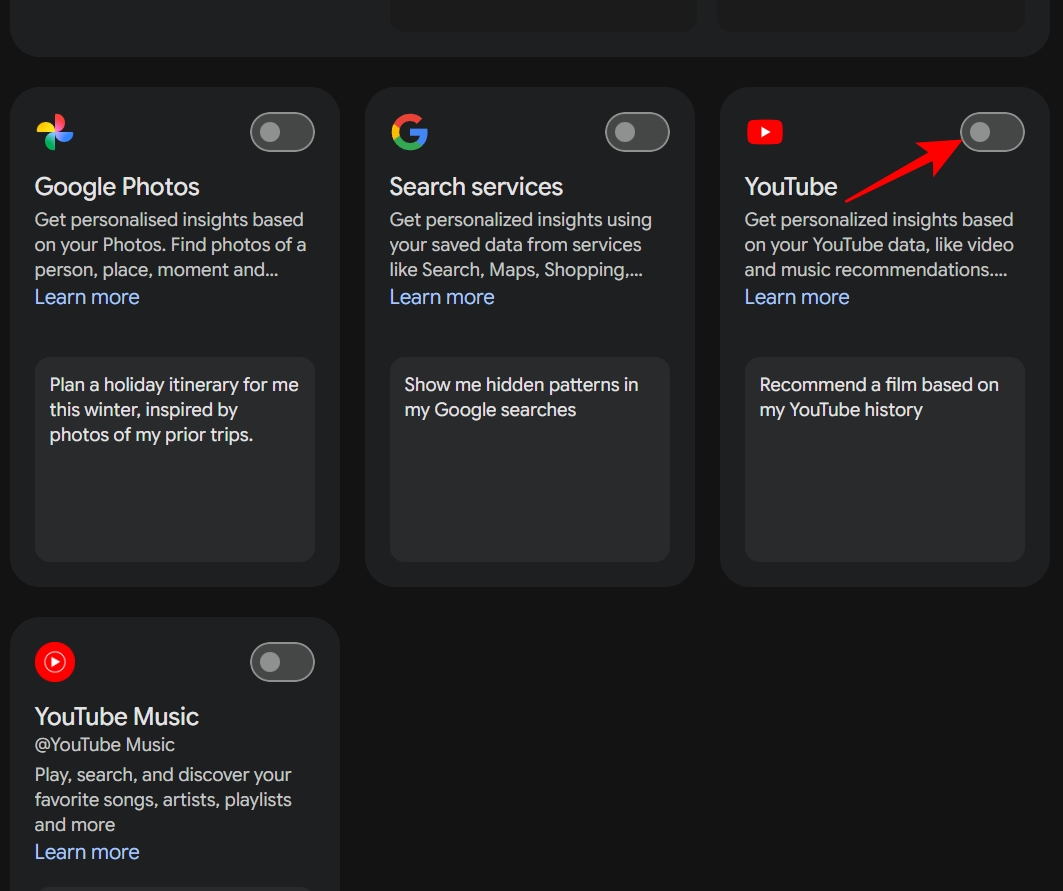Enable YouTube from the app permissions list