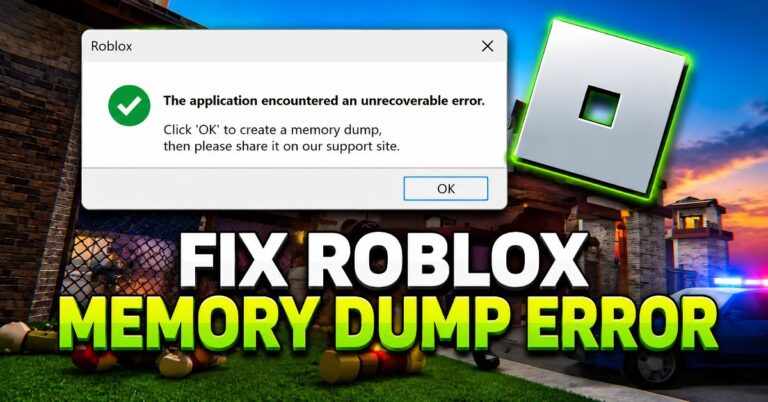 Fix Roblox memory dump error