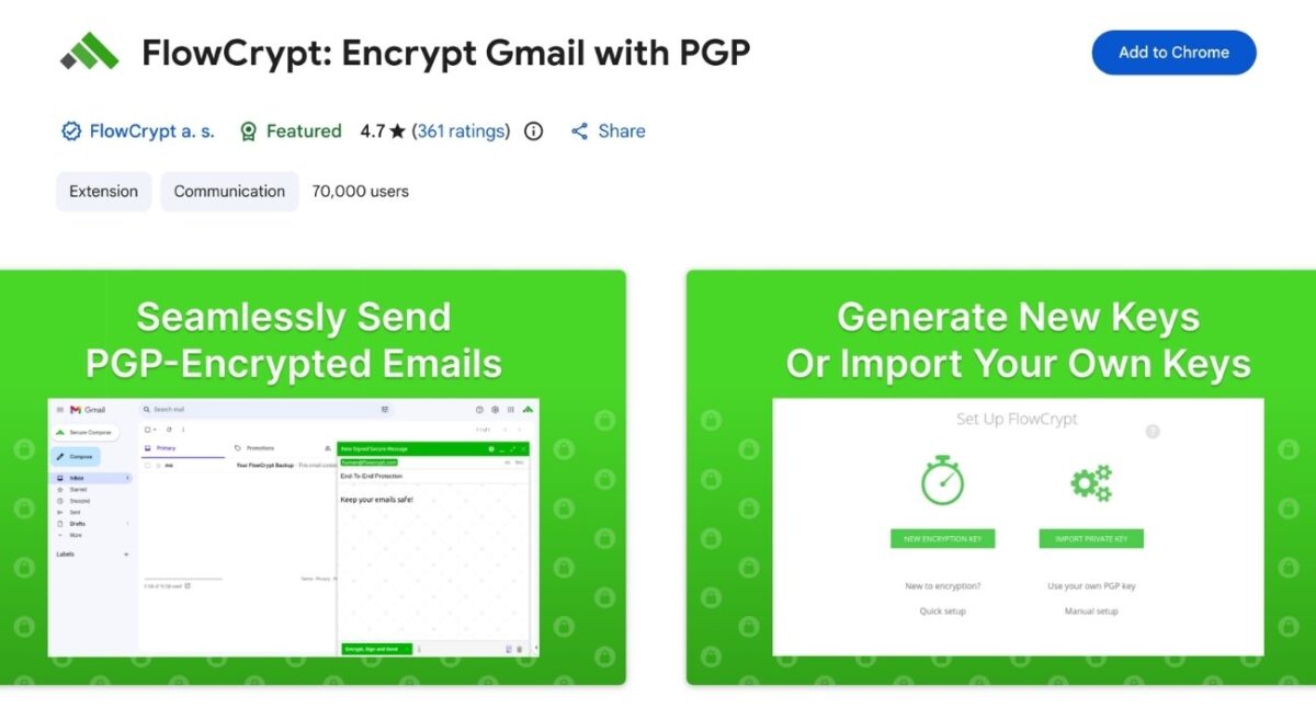 FlowCrypt Gmail extensions