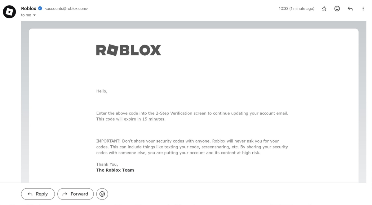 Official email roblox