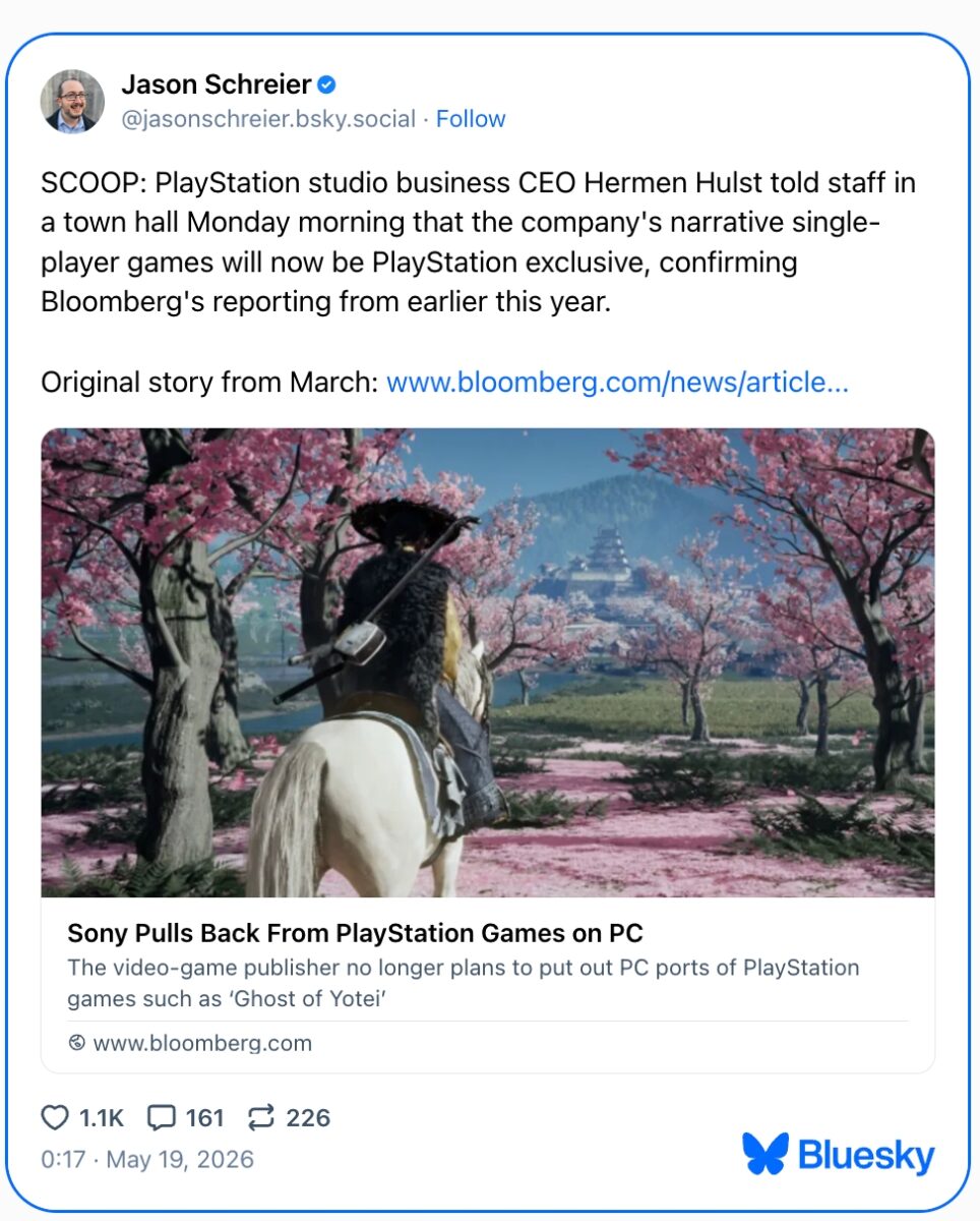 Sony Pulls Back From PlayStation Games on PC