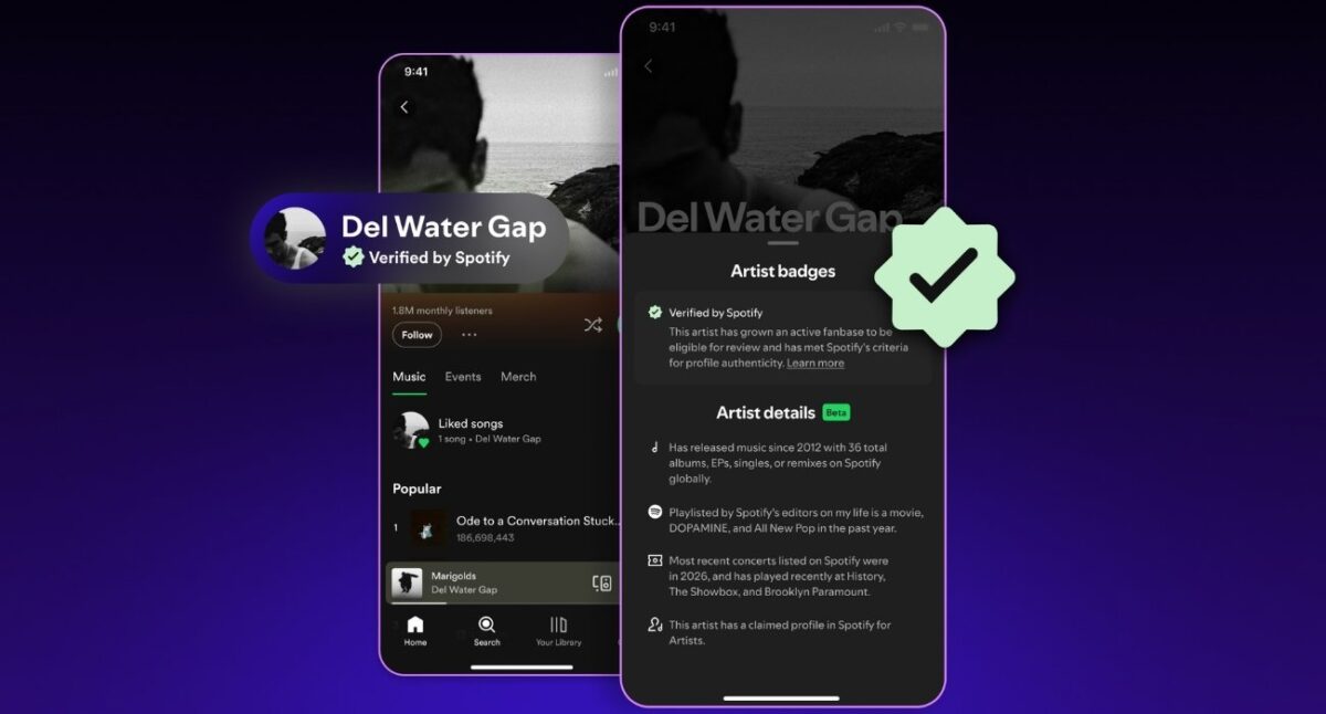 Spotify launched a Verification badge for authentic artists