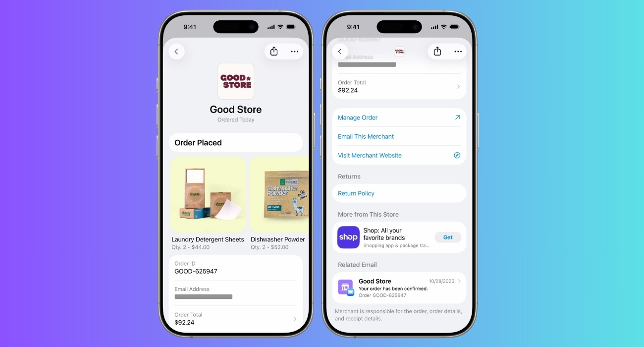 Tap Manage Order to visit the shopping website and make changes.