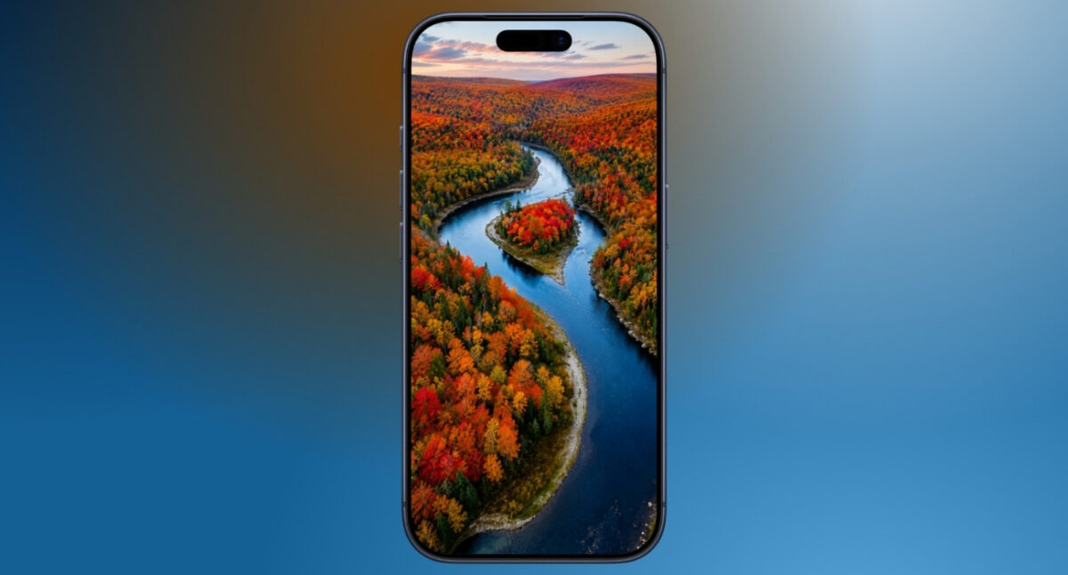 Autumn river aerial