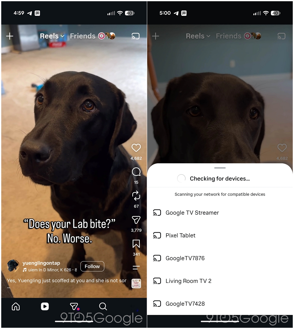 Cast Reels from your phone