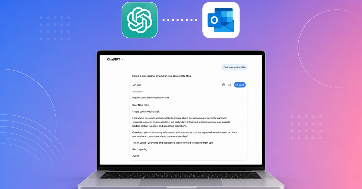 ChatGPT email drafting and sending feature