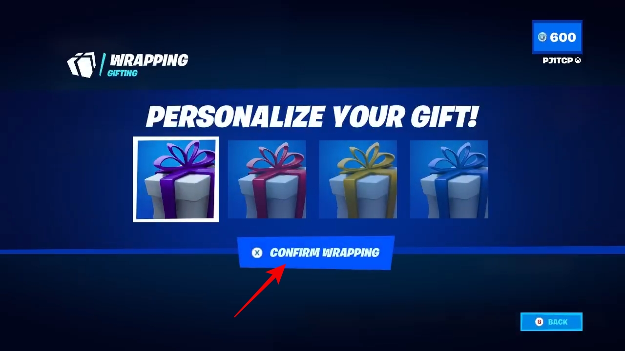 Gift wrapping fortnite