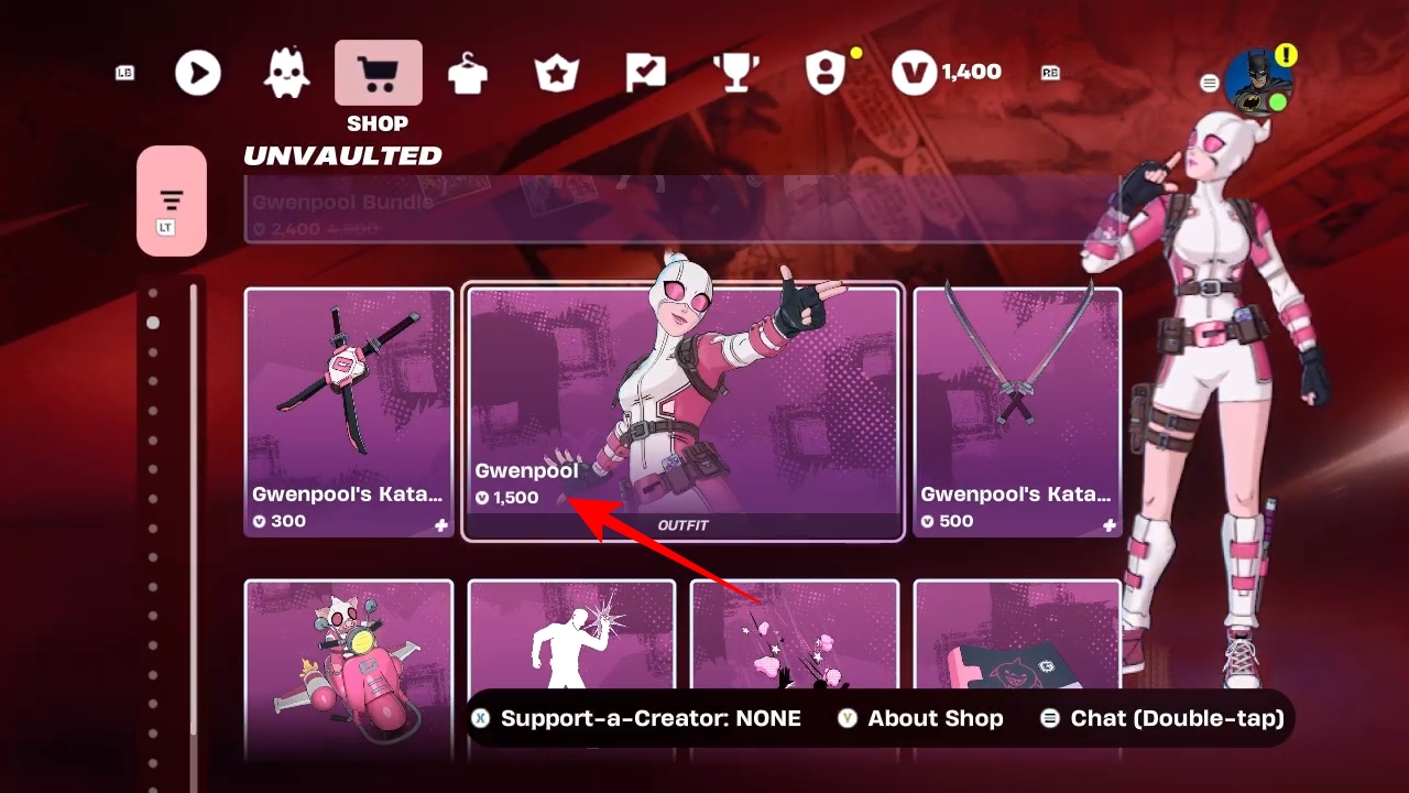 Gwenpool skin unvaulted promo fortnite
