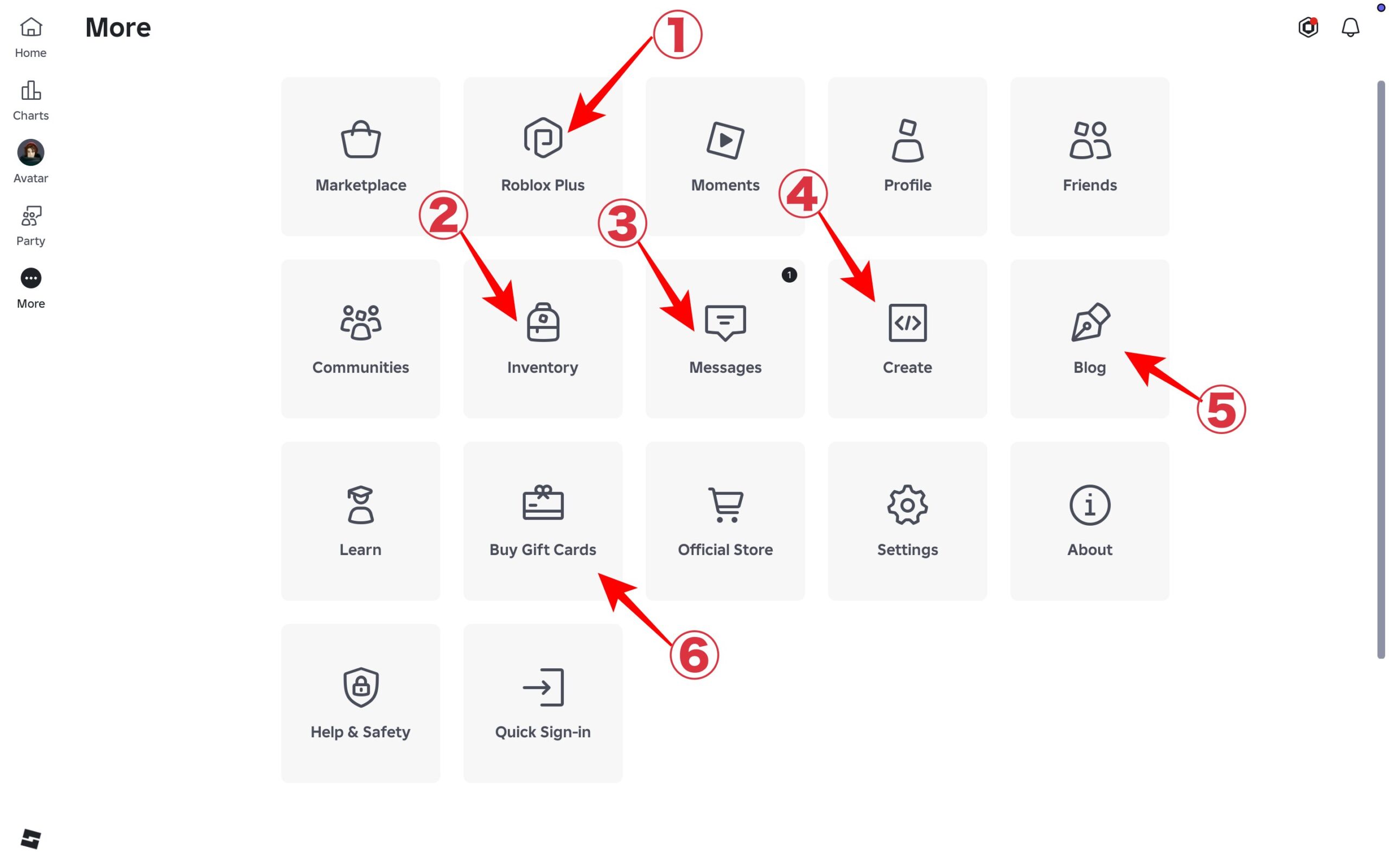 More menu icons explain