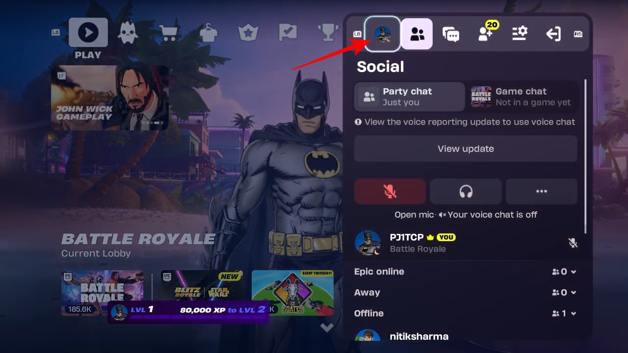 Navigate to the profile icon tab