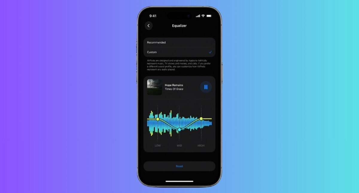 New AirPods EQ custom settings
