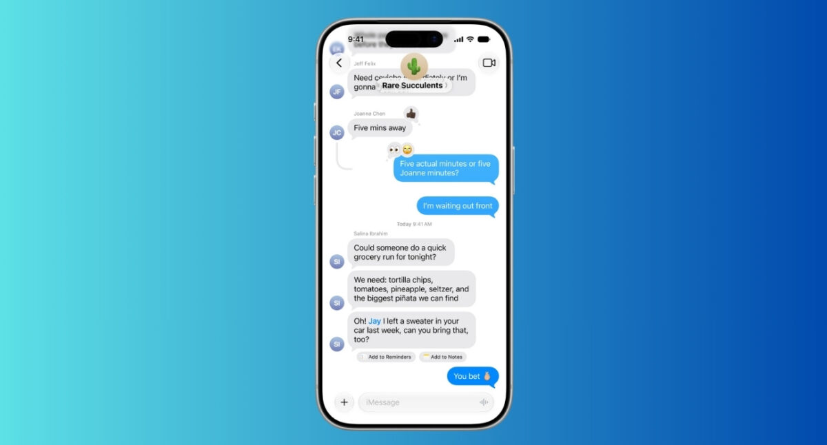 One tap suggestions make conversations faster