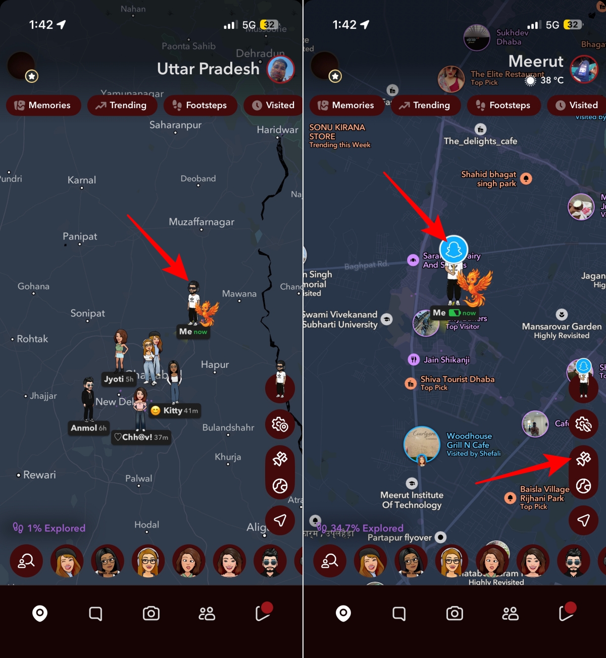 Snapchat Snap Map icons explained