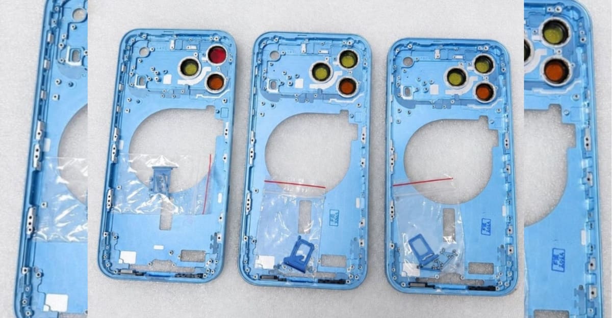 Alleged light blue iPhone 18 Pro rear chassis parts