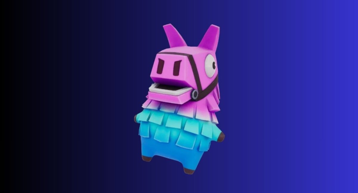 Fortnite sprites: All types, variants, and abilities – iGeeksBlog Cartoon llama character with pink head and blue body, layered fringe, on a dark blue gradient background.