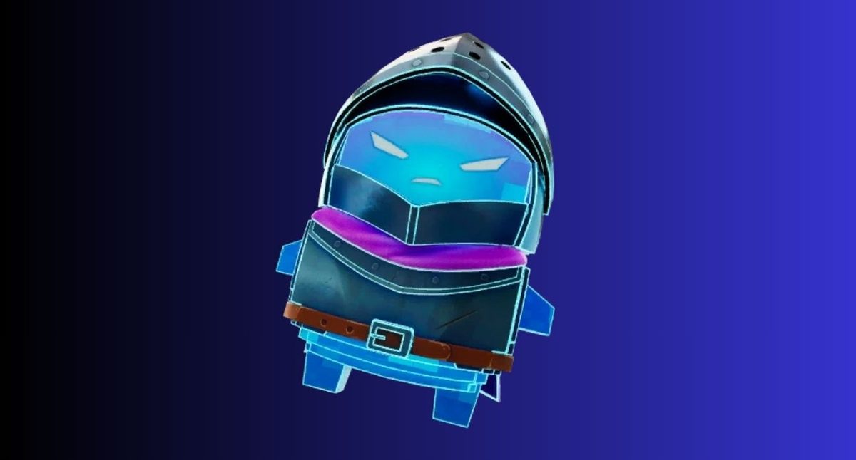 Fortnite sprites: All types, variants, and abilities – iGeeksBlog Cartoon blue armored character with helmet and pink scarf floating against a dark-to-indigo gradient background
