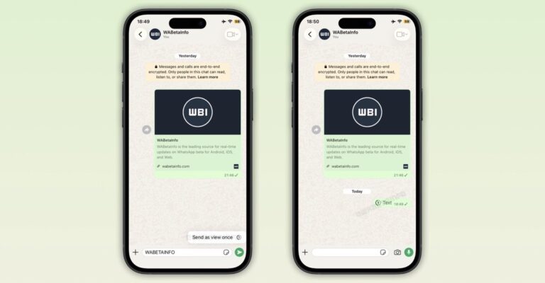 WhatsApp view-once text messages feature on iPhone