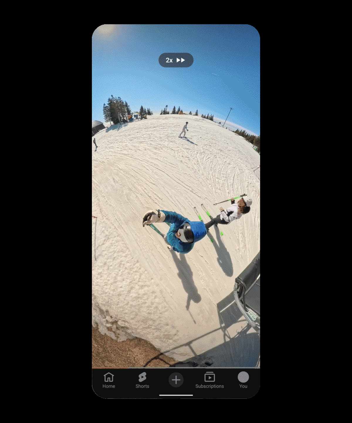 YouTube Shorts 2x playback speed control