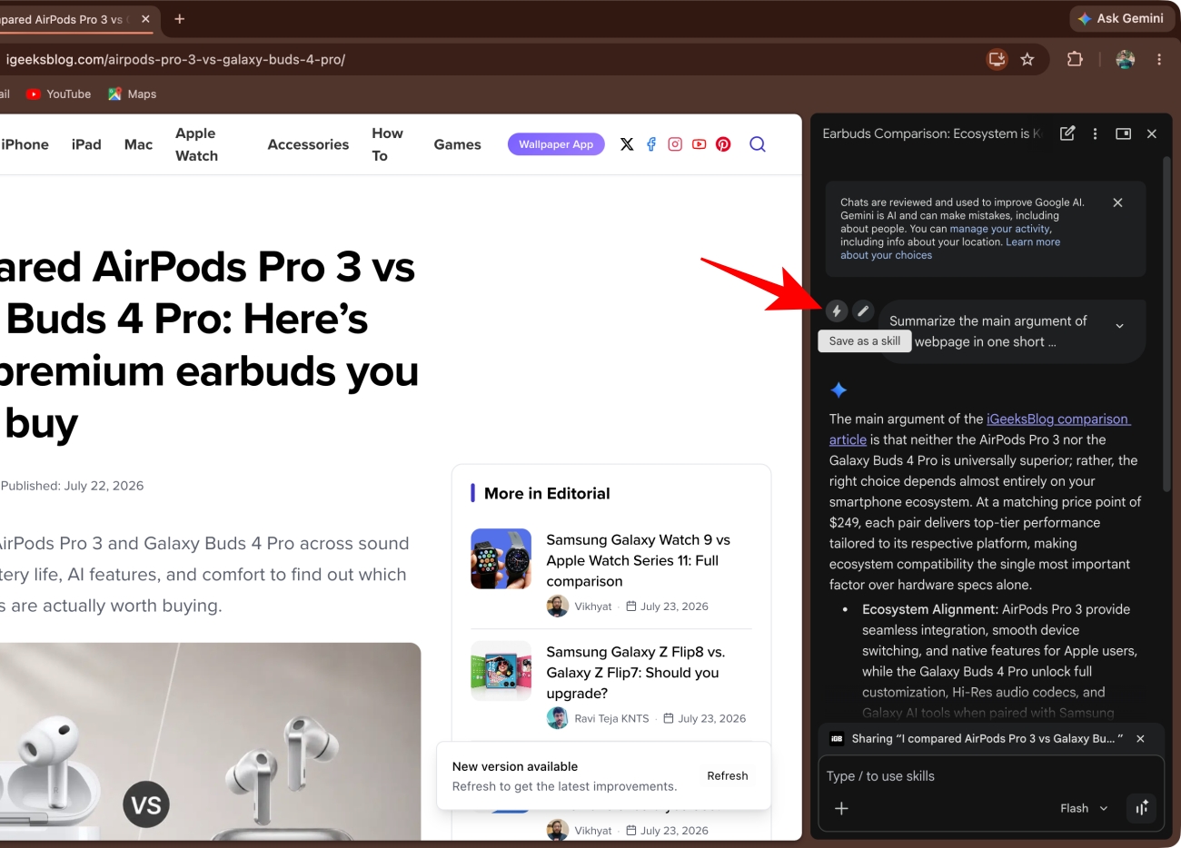 Click the Lightning Bolt icon that appears beside it.