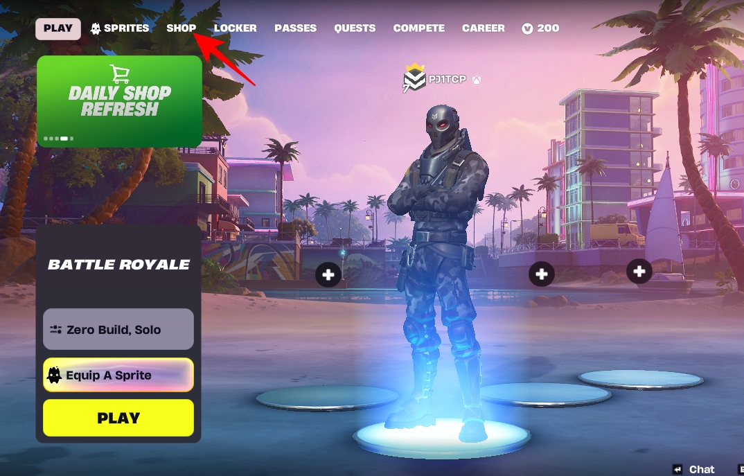 Homescreen fortnite