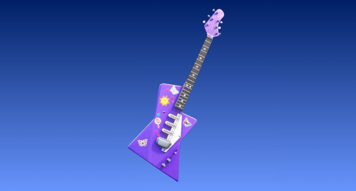 OR Guitar pickaxe back bling