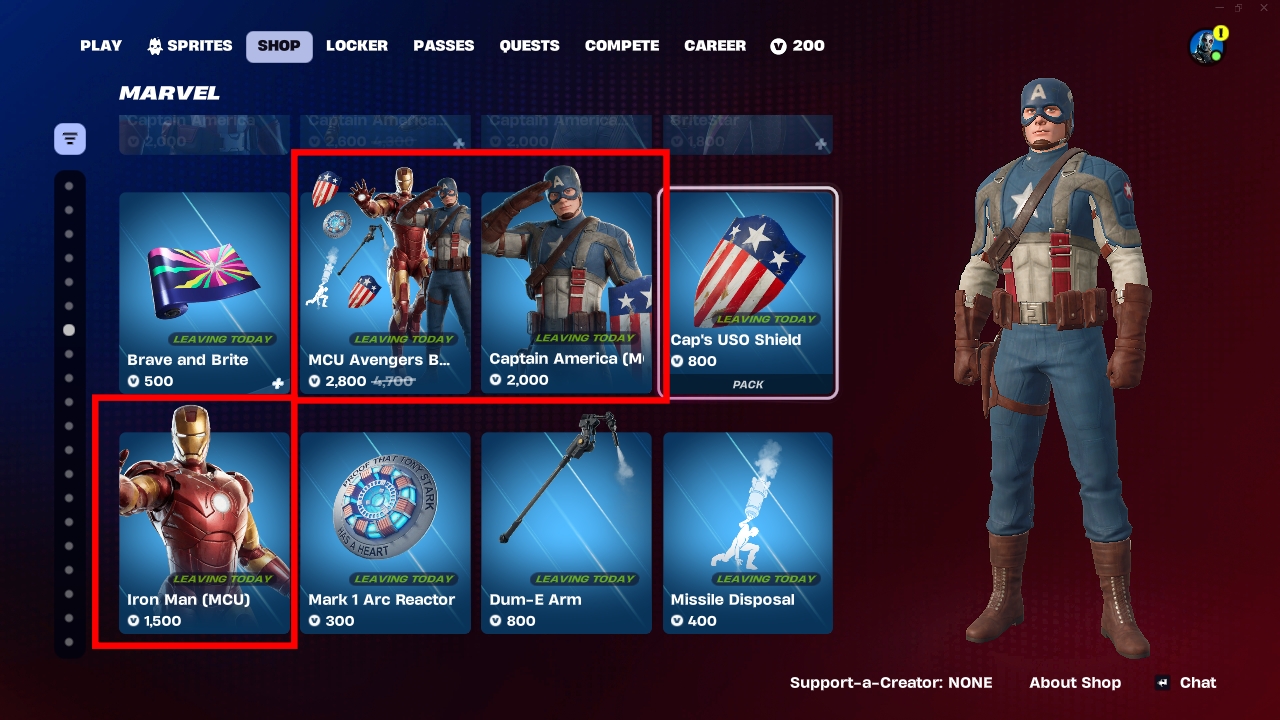 Select your preferred skin From MCU