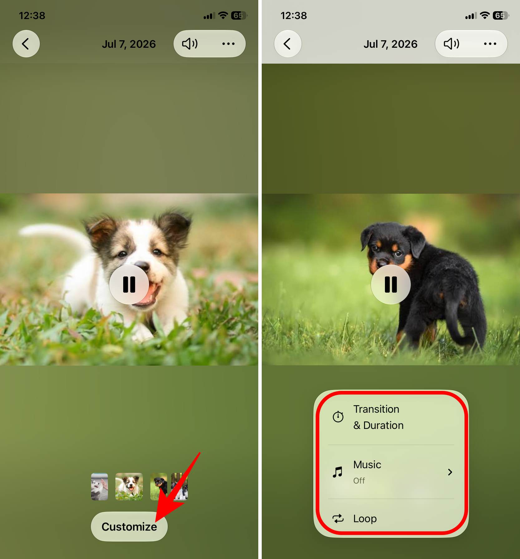 Tap the three-dot button and Share