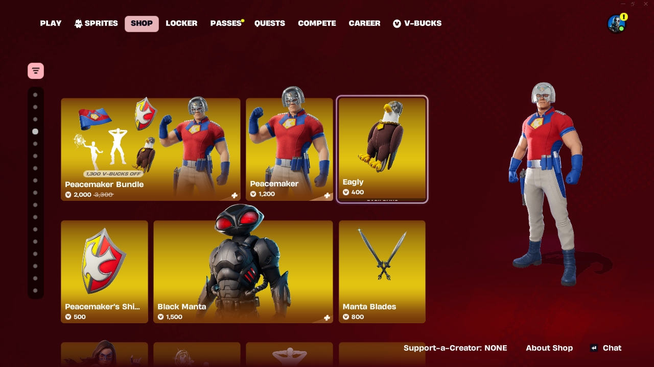 peacemaker section item shop fortnite