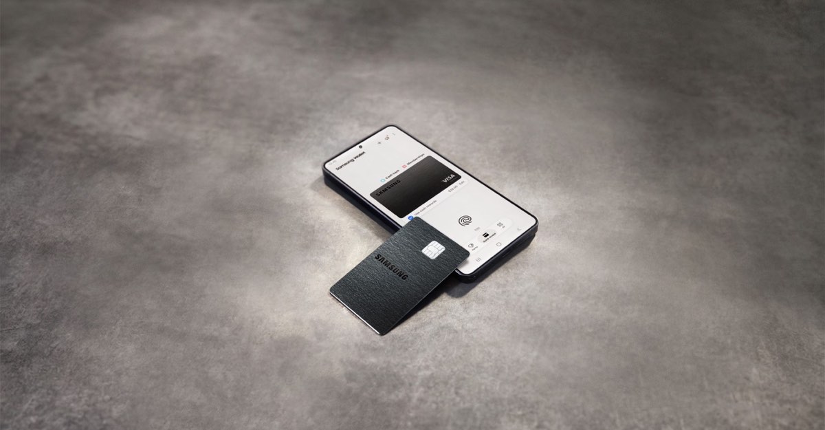 Samsung Galaxy Card beside a Galaxy phone showing Samsung Wallet