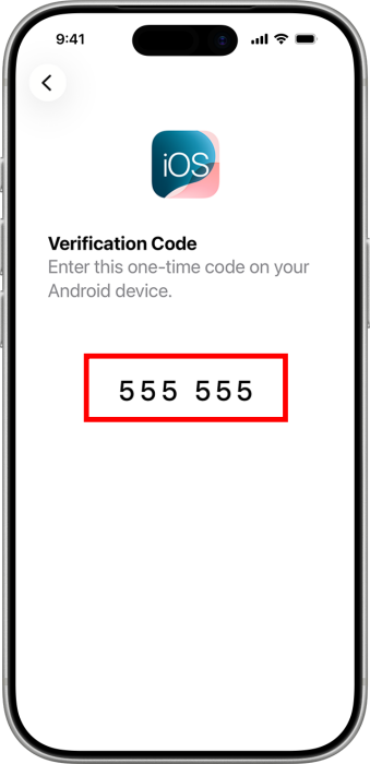 Enter the transfer code