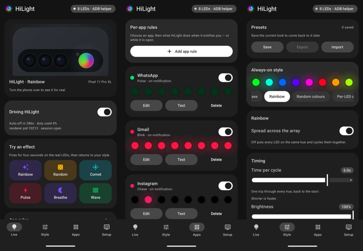 HiLight Feature Settings