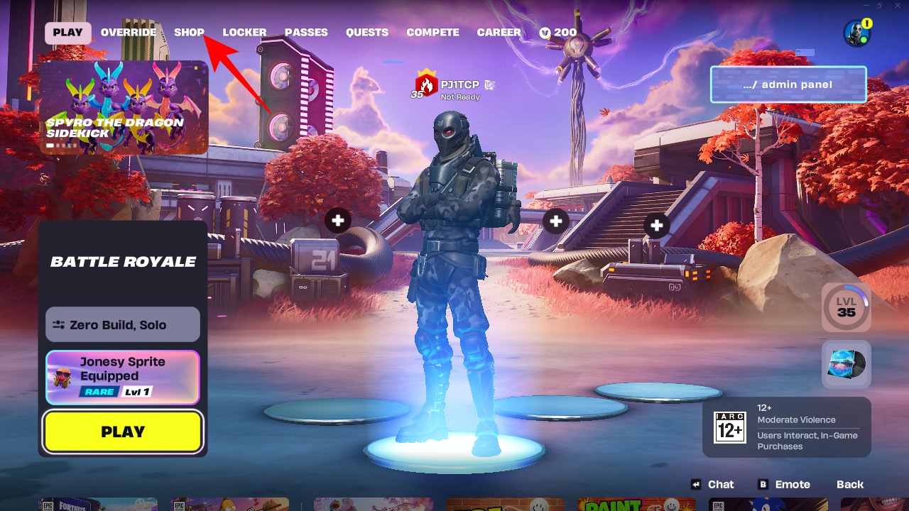 Homescreen fortnite