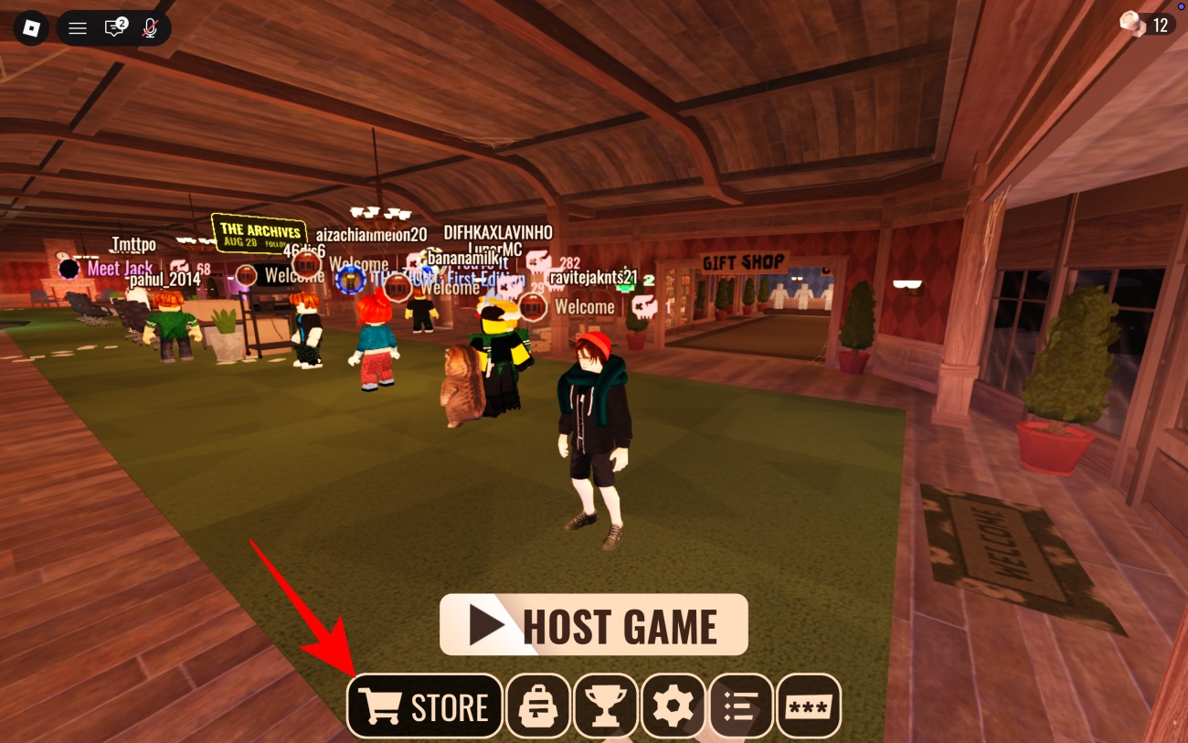 Select Store at the bottom of the lobby screen