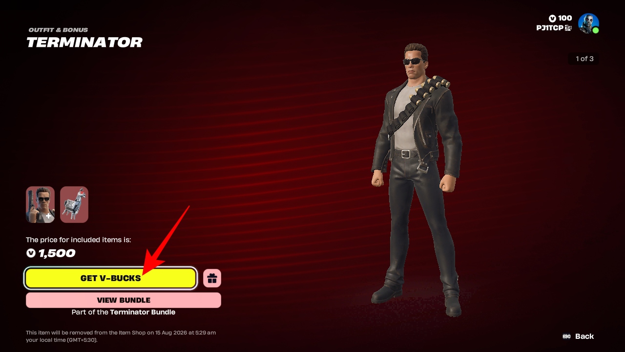 Terminator skin fortnite