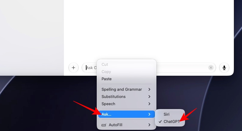 Use ChatGPT inside Siri on Mac
