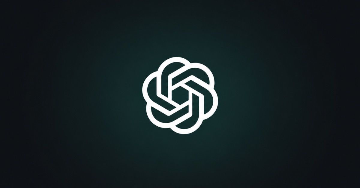 ChatGPT logo on a minimal dark background