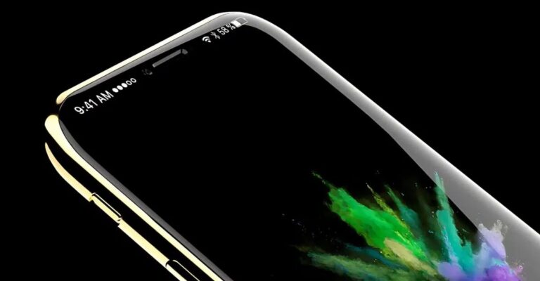 Concept render of a glass-centric iPhone with curved glass sides