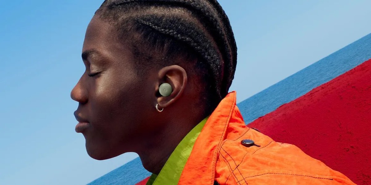Person wearing an Olive Pixel Buds Pro 2 earbud