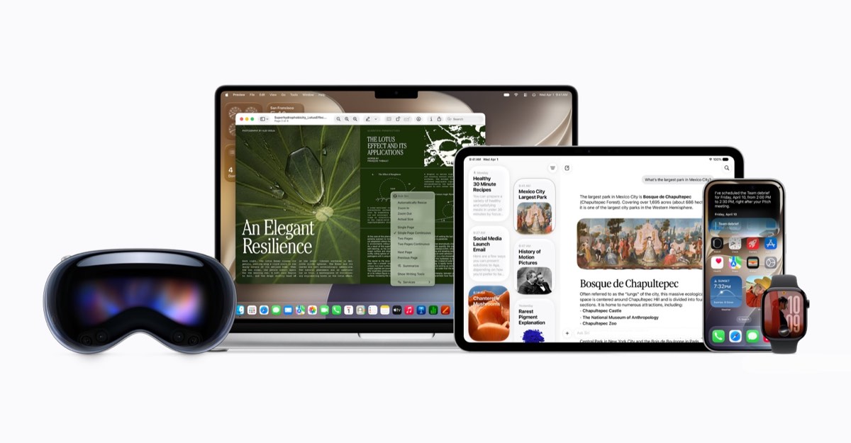 Siri AI shown across Apple devices
