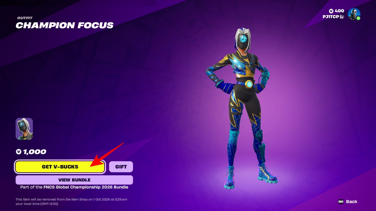 Champion Focus skin in Fortnite