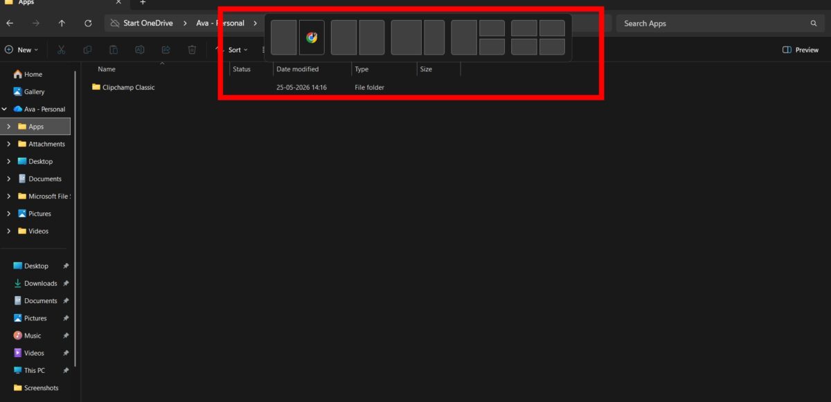 Drag a window to the top of the screen