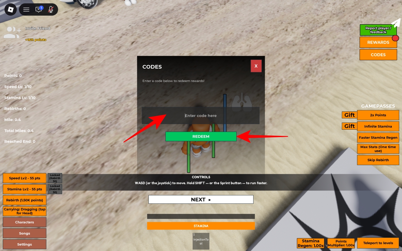 Stay Hard Run codes (September 2026) – iGeeksBlog Enter code and click redeem.